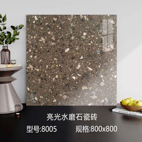 光彩色磨石瓷砖商场连锁餐厅服装水奶茶店店亮光水磨防滑亮地板砖