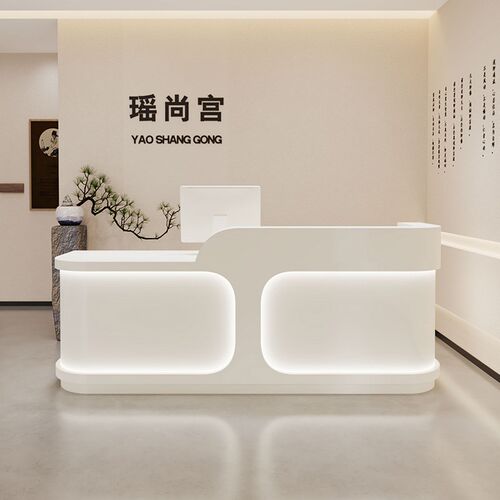 简约美容院收银台烤漆服装店吧台公司前J台接待台舞蹈瑜咖医美柜