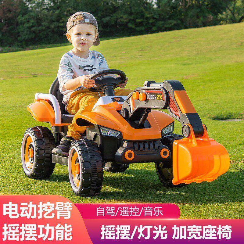 儿童动挖XZ-158电掘机挖土机大型工程电车遥控男孩超大号钩可坐充