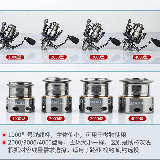 浅杯路亚口浅线车杯纺轮无间渔斜轮微隙物轮迷你鱼轮全AYP金属摇