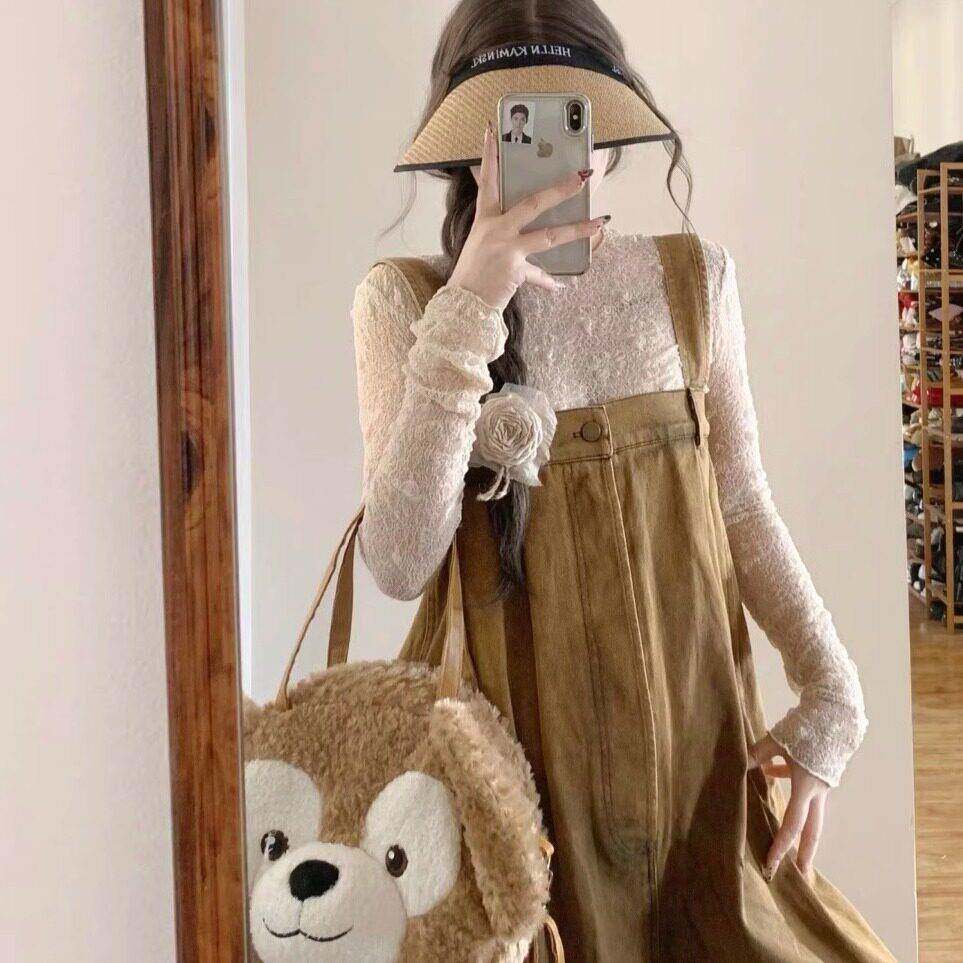 春秋孕妇蕾丝套装底韩版设计感孕妇服外百穿背带裤广东生产孕妇套