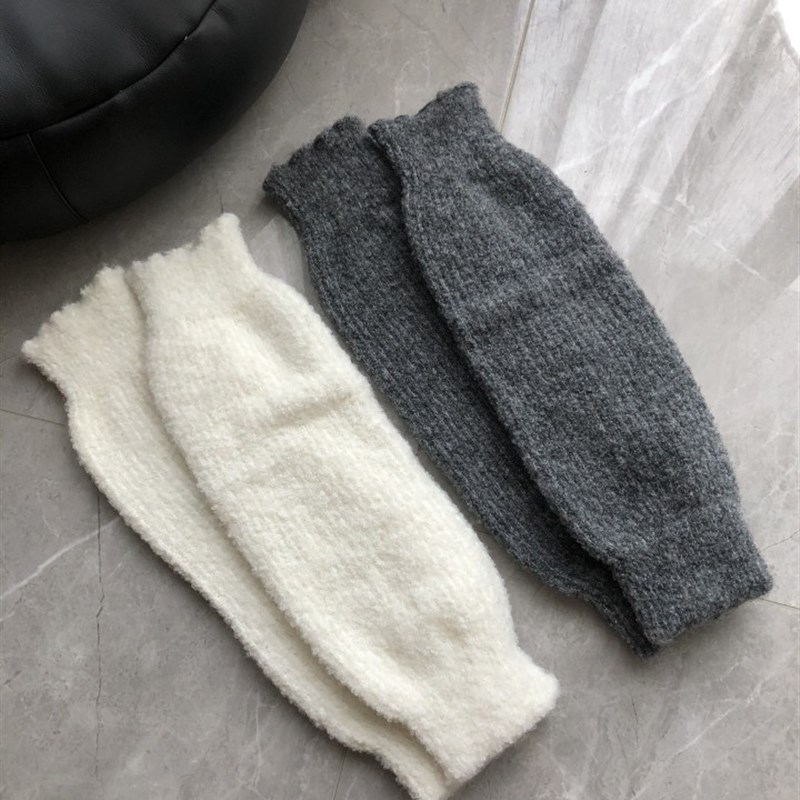 秋冬护膝袜套g女厚实卷毛圈保暖防寒腿套时尚韩版网红毛线袜套腿