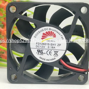 12V 全新DOCENG直流无刷风扇6015 SH1 0.18A散热风扇 FD126015