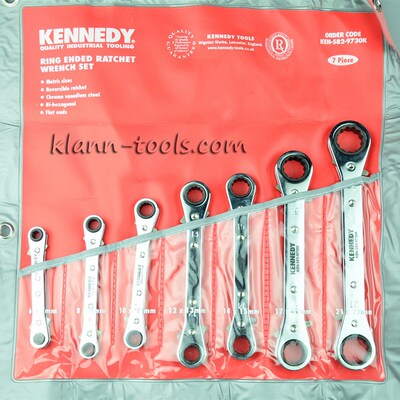 英国KENNEDYG公制双头可逆棘轮梅花扳手7件套 KEN-582-9730K