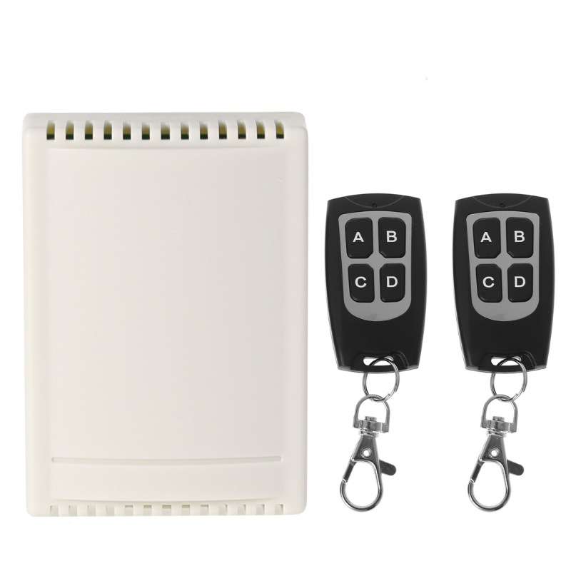 DC 12V 4CH无线遥控门禁灯具马达开关1个接收器+ 2个发射器433MHz