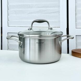 chockmen卓德铭18/10不锈钢双耳奶锅小汤锅煮面锅早餐锅不挑灶具
