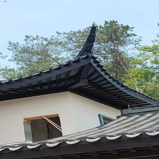 中式仿古铝构件金属飞檐四合院连廊凉亭封檐板荷包椽铝合金茶壶档