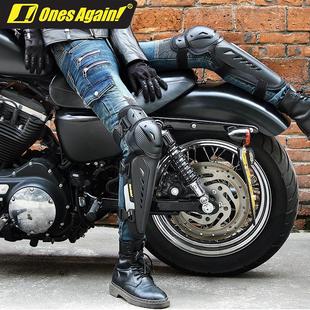 夏季摩托车护膝护肘四件套女骑行装备护腿骑士防摔护具全套女防风