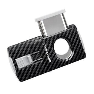 GREATWALL雪茄打火机 碳纤维纹便携雪茄剪打孔器3合1多功能