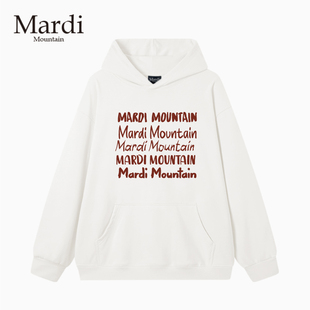 官方旗舰店Mardi Mountain韩国正品秋冬款印花套头长袖女连帽卫衣