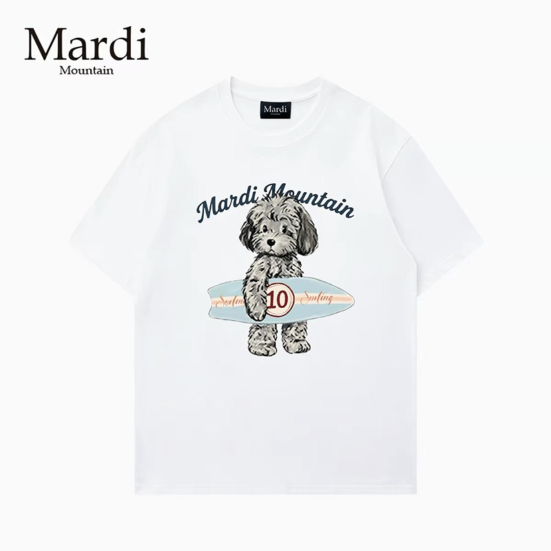 官方旗舰店 Mardi Mountain韩国正品2026春夏款黑白纯棉短袖女t恤