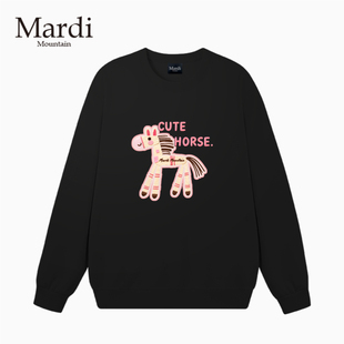 官方旗舰店Mardi Mountain韩国正品2026春款印花套头圆领女卫衣
