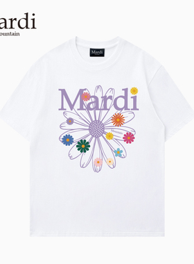 官方旗舰店 Mardi Mountain韩国正品2026夏新款黑白纯棉短袖女t恤
