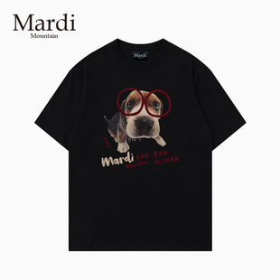 黑白纯棉短袖 官方旗舰店 2026春新款 Mountain韩国正品 女t恤 Mardi