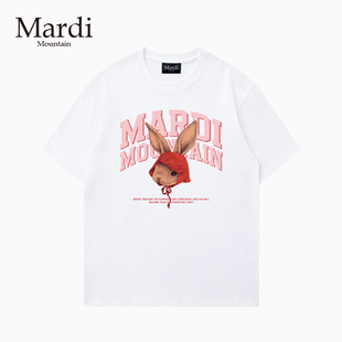 2026春新款 官方旗舰店 Mardi Mountain韩国正品 女t恤 黑白纯棉短袖