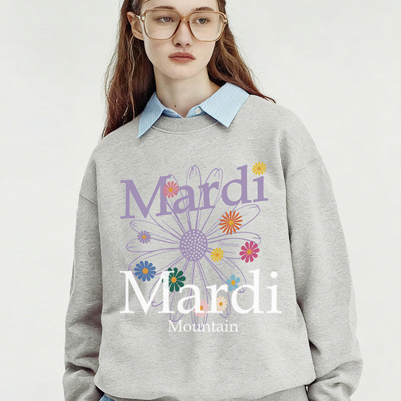 官方旗舰店Mardi Mountain韩国正品秋冬款小雏菊花套头长袖女卫衣