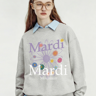 官方旗舰店Mardi Mountain韩国正品秋冬款小雏菊花套头长袖女卫衣