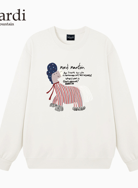 官方旗舰店Mardi Mountain韩国正品2026春款印花套头圆领女卫衣