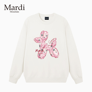官方旗舰店Mardi Mountain韩国正品2026春款印花套头圆领女卫衣