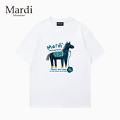 Mardi Mountain韩国正品 2026夏新款 官方旗舰店 黑白纯棉短袖 女t恤