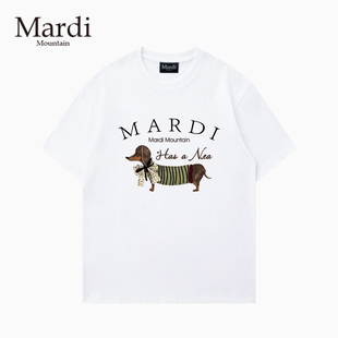 官方旗舰店 Mardi Mountain韩国正品2026春夏款宽松纯棉短袖女t恤