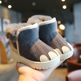 新款儿童雪靴冬季男童鞋子17岁女童加绒加厚宝宝冬天保暖棉鞋