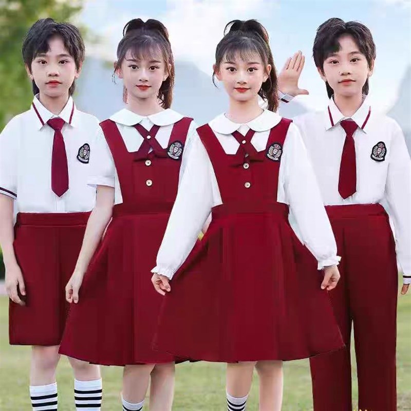 元旦儿童合唱服中小学生爱国朗诵演出服红色男女童诗朗诵比赛服装