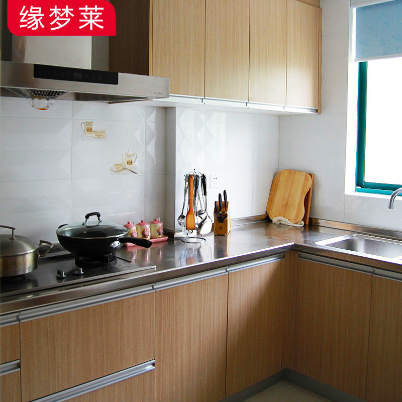 郑州整体橱柜定制家用厨房简易不锈钢台面实木S全屋定制现代简约
