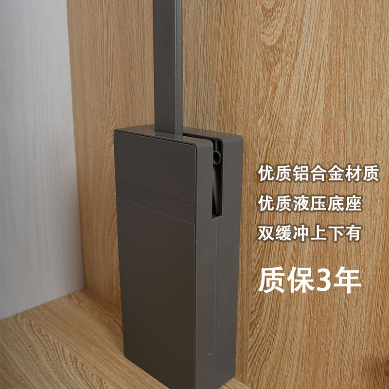 下拉式挂衣杆窄柜横杆衣橱五金伸缩挂衣杆衣Q通柜内升降衣架小号