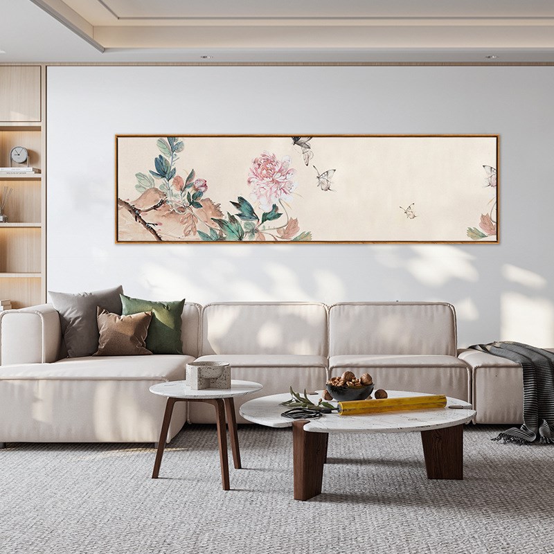 五番报春  新中式卧室床头背景墙装饰H画房间画卧室挂画中国风客