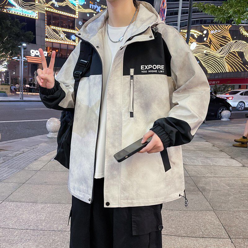 青少年外套男孩春秋季新款初高中学生潮流帅气夹克大童男装冲锋衣
