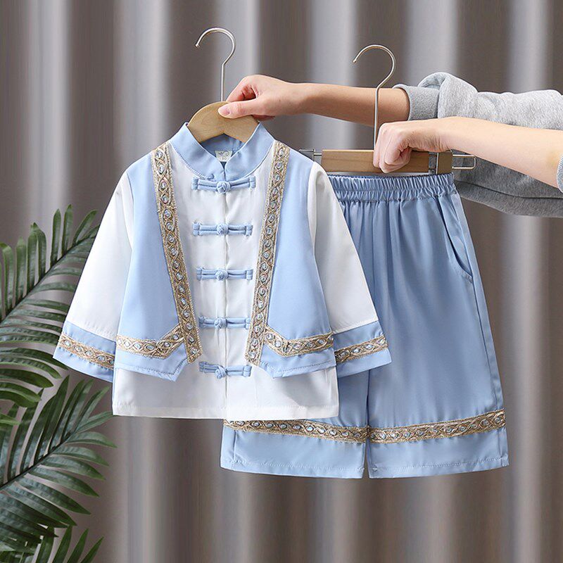 儿童汉服春秋2025新款男童中国风古装女童新中式洋气裙子日常套装