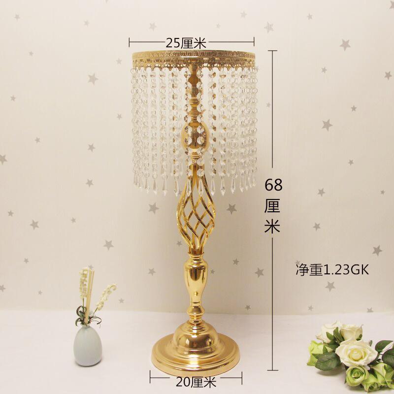 婚礼烛台T台摆件欧式浪漫v餐桌迎宾区托花盘铁艺水晶路引婚庆道具