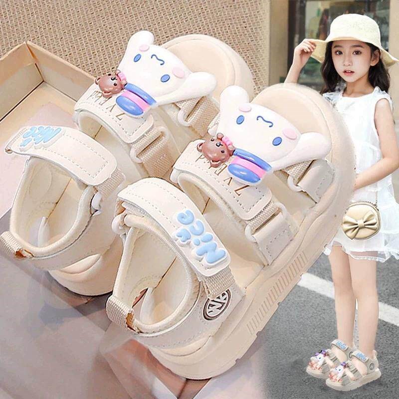女童运动凉鞋2025新款夏季儿童时尚软底凉拖女孩玉桂狗防滑沙滩鞋