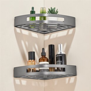 拉丝枪灰浴室三角架304不锈钢免打孔I卫生间置物角架淋浴房转角架