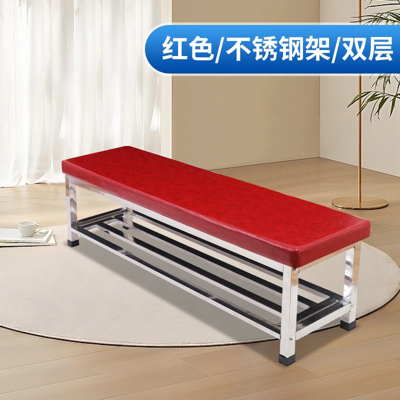 健身房更衣室换鞋凳员工休息凳舞蹈室长凳不锈钢长条W凳浴室更衣