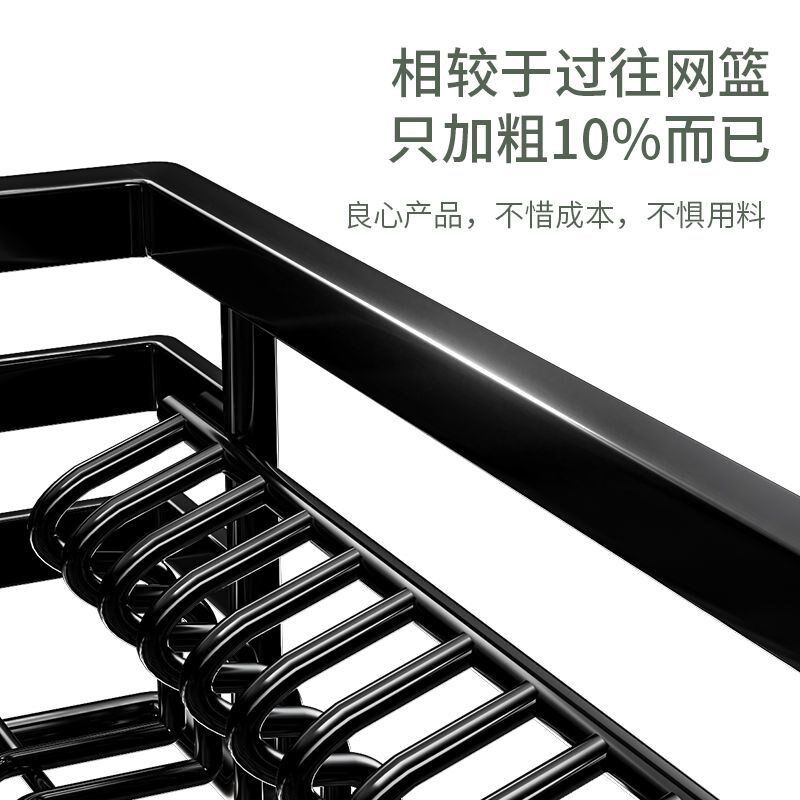 304不a锈钢拉篮橱柜内收纳抽屉式厨房拉篮碗篮碗碟架双层