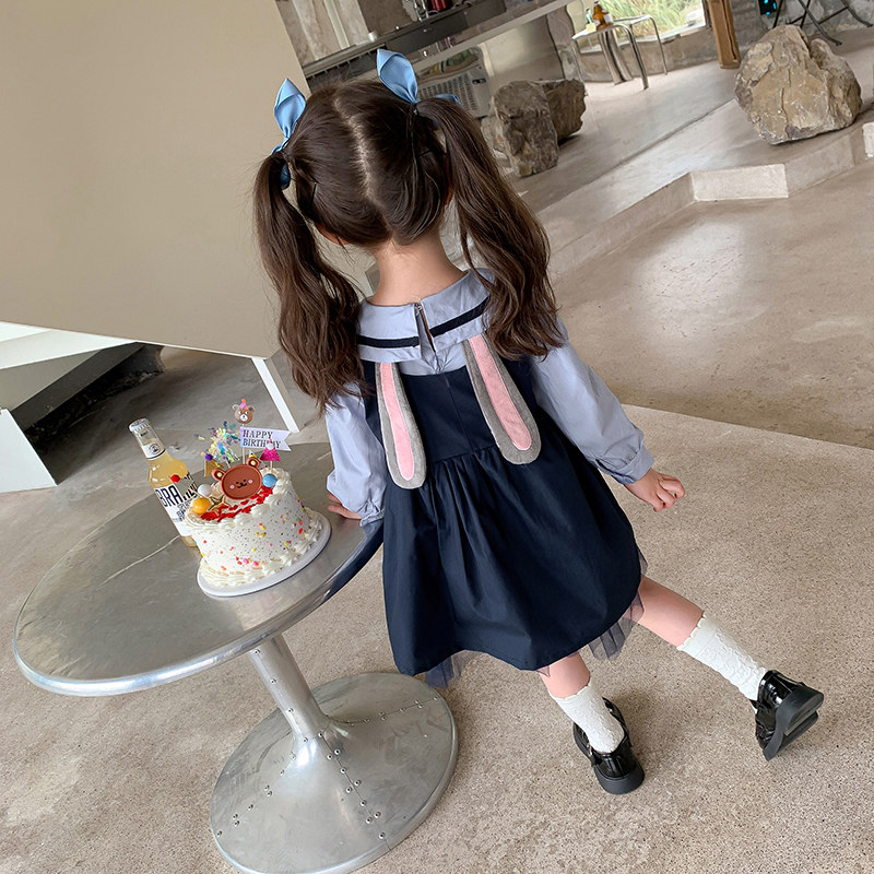 女童洋装2023新款秋装套装学院风儿童长袖裙子女宝宝秋季公主裙