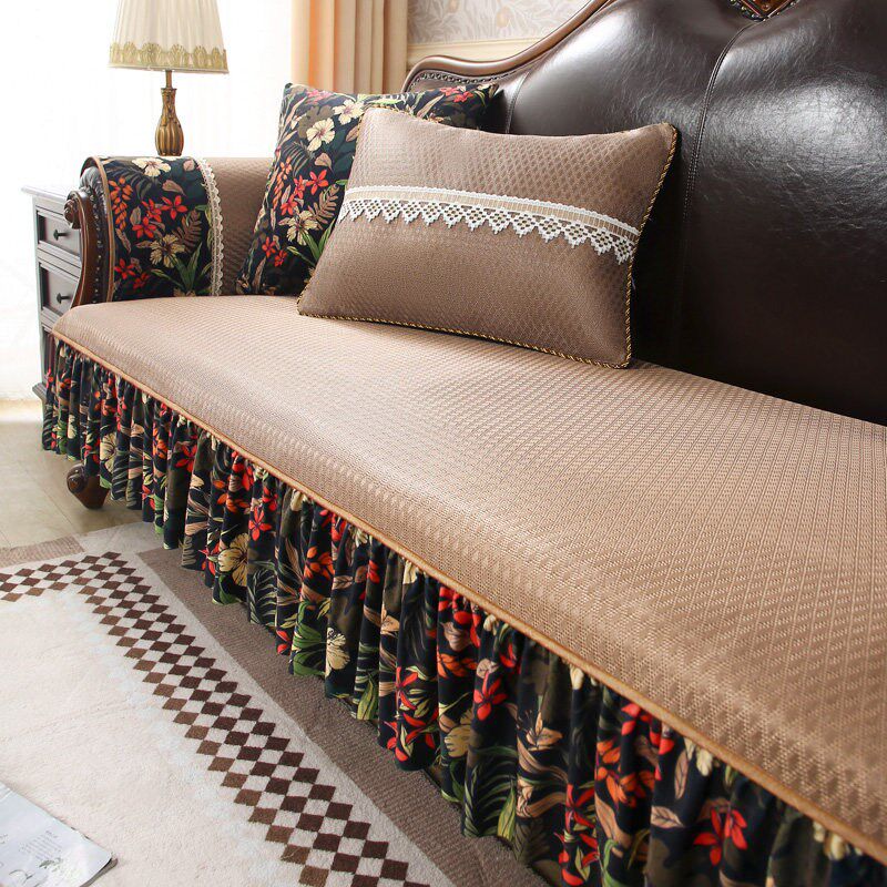 2025新款沙发垫冰丝夏季轻奢夏天凉席坐垫美式防滑欧式皮沙发套罩