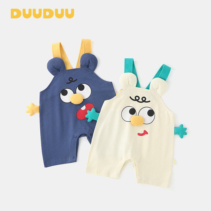 DUUDUU卡通2025夏季新款男女宝宝连体衣儿童长裤爬爬服婴儿背带裤