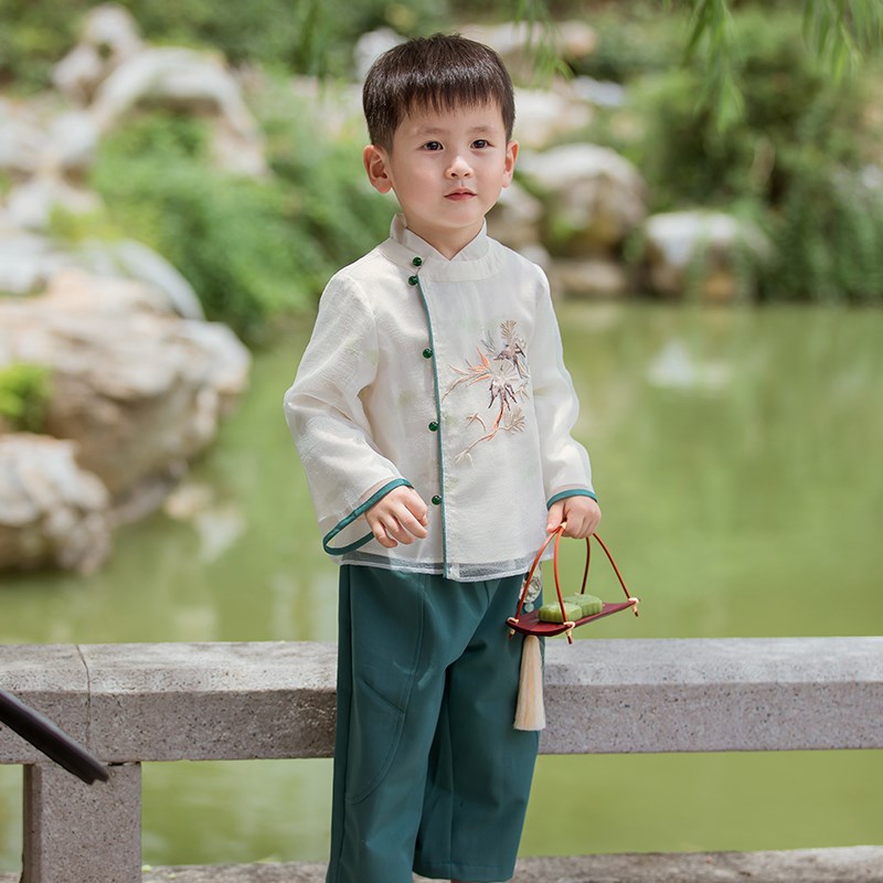 汉服男童秋季儿童唐装宝宝帅气古装套装小男孩中国风裤装新款燕临