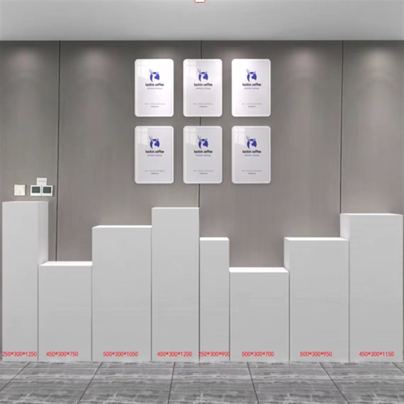 定制方形展示台木制烤漆展台鞋y包店地台模特底座陈列架展示柜摆