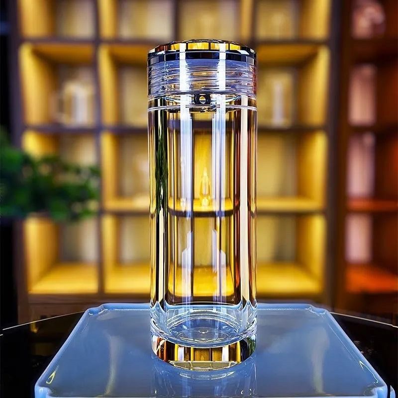 原矿天然水晶杯原石白水晶玻璃打磨茶杯密封车载茶水杯子办公高档