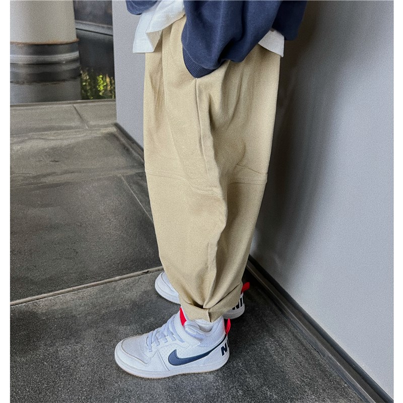 童妈定制男童水洗棉中线韩版宽松老爹裤儿童日系长裤宝宝裤子春装