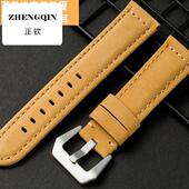 适用于疯马皮表带沛纳海男表复古真皮手表带PAM111腕带20 26mm