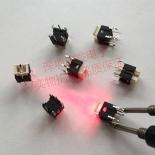 轻触开关 带灯开关 红色灯 台湾海立TP6141L LED发光按键