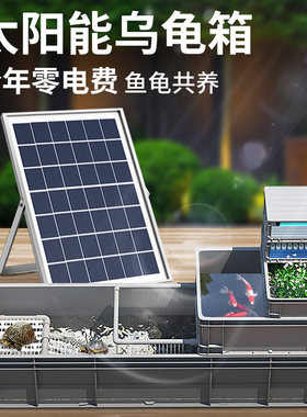 太阳能大乌龟箱饲养缸周转箱养鱼潜抽水泵家用大型鱼箱混养过滤器