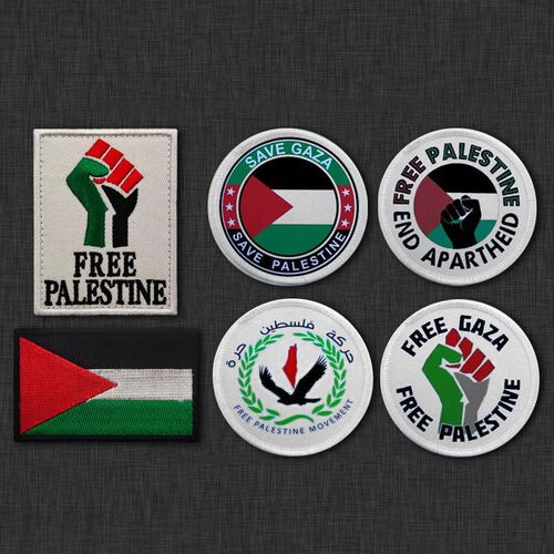 Free Palestine巴勒斯坦旗帜臂章魔术贴士气章补丁背包贴徽章