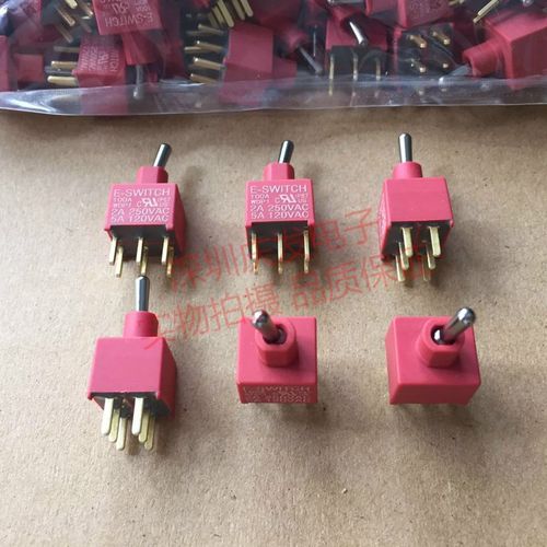 100AWDP1T2B4M2QE原装美国E-SWITCH钮子开关6脚2档2A250V摇臂开关