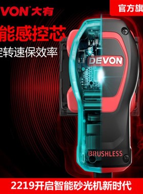 木工工具 打磨 无刷砂光机平板打磨抛光2219 大有DEVON 堤旁树